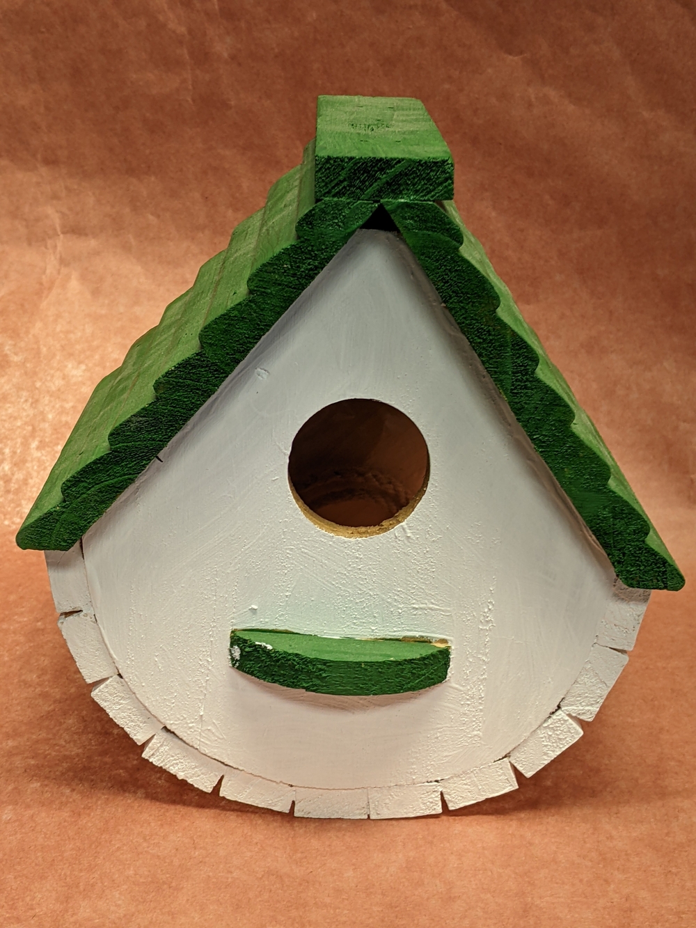 Wooden Bird House 8 Inches - Hanging Or Wall Mount - New